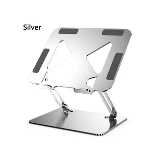 Peninggi laptop lipat portabel, pendukung meja notebook baja karbon tinggi dapat disesuaikan untuk macbook