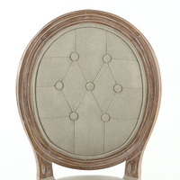 Chaise de salle à manger en bois moderne Ksf25002 avec grands boutons en toile trône de loisirs confortable pour appartement salle de bain atelier
