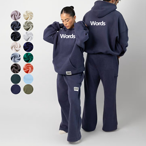 Custom Unisex Essentials Blank Plain Slightly Heavyweight Cotton Oversized Boxy Men's Women's Hoodies Set & Sweatshirts