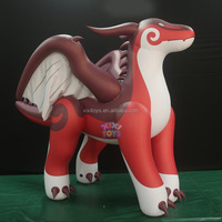 Grand Dragon rouge gonflable en PVC étanche à l'air avec ailes pour les événements, réplique d'animaux gonflables, modèles de ballons