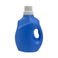 Bouteille en plastique liquide carrée mate en PEHD de 2-2,5 L avec poignée latérale, prise en main ergonomique, conteneur pour produits chimiques et eau, couleur personnalisée, bouchon à vis, vide