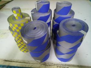 Bandes de ruban en rouleau pour vêtements mode, x 5cm, impression bleue blanche, lueur dans la nuit et réfléchissante, bandes de sécurité - Product Image 5