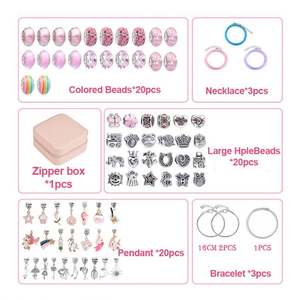 Women's Trendy Fashion Charms Gift-High Quality Rose Gold Plated Non-Tarnish Stainless Steel <b>Beaded</b> Bracelet 66pcs <b>Plastic</b> - Product Image 3