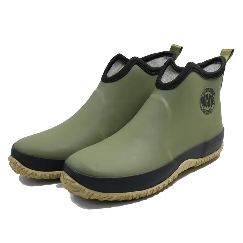 YL-135 Unisex Garden Shoes Rain Boots Waterproof Mud Rubber Slip-On Outdoor Footwear for Men and Women