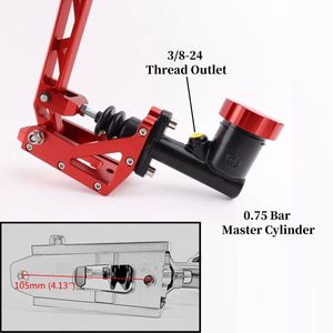 Frein à main hydraulique Auso-Racing en alliage d'aluminium rouge, noir, argent pour la mise à niveau des voitures de drift et de course - Product Image 3