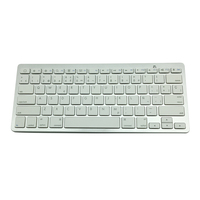 HT ABS Keyboard Mini Laptop, tata letak Qwerty logam Keyboard Mini nirkabel gigi biru untuk Laptop