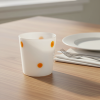 Verres à eau Samyo 280ML en verre borosilicate haute résistance, design créatif coloré à pois, résistants à la chaleur