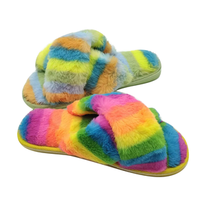 <span class=keywords><strong>Ciabatte</strong></span> da donna all'ingrosso punta aperta <span class=keywords><strong>con</strong></span> pantofole da casa antiscivolo a strisce di colore morbido - Product Image 2