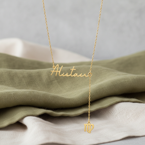 Nuevo Diseño Personalizado, Collar <span class=keywords><strong>con</strong></span> Nombre Personalizado de las 12 Constelaciones, Colgante de <span class=keywords><strong>Virgo</strong></span> <span class=keywords><strong>con</strong></span> Borla de Acero Inoxidable, Regalo de Cumpleaños - Product Image 5