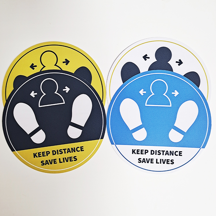 Social Distancing Floor Decals Stickers 10 Pack Safety Floor Sign 11" Round Social Distancing Floor Sticker Anti Slip
