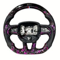 Volant sport en forme de D en fibre de carbone forgée rouge avec LED pour Dodge Challenger Charger RT Durango SRT