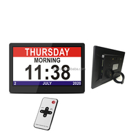 Jam Alarm Digital 10 inci, jam kalender Desktop dinding stasiun cuaca Digital, pemutaran Video, jam Alarm untuk kehilangan memori, Wifi
