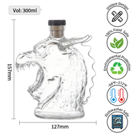 Carafe en verre en forme de tête de dragon, bouteille à whisky, liqueur, pot de stockage de vin créatif pour bar à domicile, fête, vaisselle décorative
