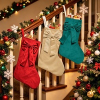 Chaussettes de Noël à nœud papillon multicolores, accessoires photo, décoration suspendue, grande capacité, sac à bonbons pour arbre de Noël