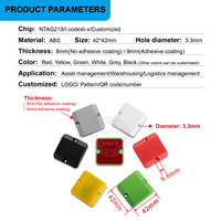 Étiquette RFID UHF NFC mini anti-métal en ABS, gestion des actifs, étanche, résistante aux hautes températures, usage industriel, données de 10 ans >100K