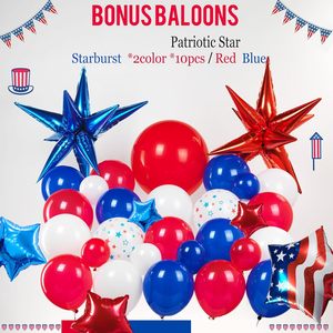 Kit Arco di Palloncini per il 4 <span class=keywords><strong>Luglio</strong></span>, Giorno dell'Indipendenza, Rosso Bianco e Blu, con Stampa di Stelle e Palloncini Mylar a Forma di Bandiera e Stella - Product Image 3