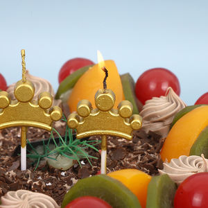 <span class=keywords><strong>5</strong></span> pièces nouveauté couronne à la main écologique <span class=keywords><strong>paraffine</strong></span> cire fête d'anniversaire bougies d'anniversaire pour enfants adultes en gros - Product Image 3