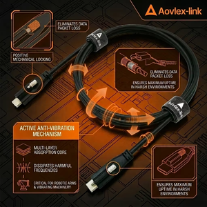 Câble USB 3.1 Type C mâle vers mâle avec verrouillage à vis unique, câble <span class=keywords><strong>USB3</strong></span> Vision pour caméra industrielle - Product Image 3