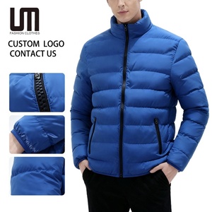 定制您的品牌标志长袖超大轰炸机夹克冬季休闲立领拼接图案加热环保男士 - Product Image 1