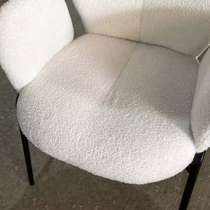 Precio bajo diseño de moda blanco nórdico suave cojín terciopelo restaurante silla <span class=keywords><strong>cocina</strong></span> silla terciopelo tela de peluche Silla de comedor - Product Image 2
