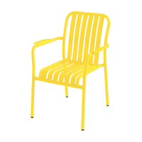 Ensemble de mobilier de jardin moderne et robuste en aluminium avec chaise à lattes, finition électrophorétique, pour patio, cour et parc