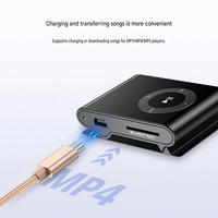 Kabel Mini USB 2.0 Tipe B Pengisian Cepat Transfer Data Jaket Nilon untuk Ponsel Pemutar MP3 Kamera Dash Cam