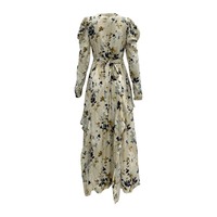 Fabricants de vêtements sur mesure – Nouvelle collection printemps-été-automne : Robe décontractée à volants, manches longues, taille naturelle, infroissable, imprimé floral