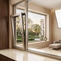 Fenêtre fixe en alliage d'aluminium HUACAI, design moderne du milieu du siècle, avec bande thermique PA66-GF25 et joint d'étanchéité EPDM pour entrée de villa