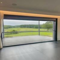 Ventana de elevación eléctrica de ventilación de ventanas corredizas de vidrio de aluminio con ventanas de elevación eléctricas antipellizcos infrarrojas