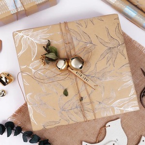 Custom Double-Sided Recyclable PE Coated Kraft <b>Paper</b> Roll <b>Leaf</b> Pattern Digital Printing Compatible Eco-Friendly Gift Packaging - Product Image 1