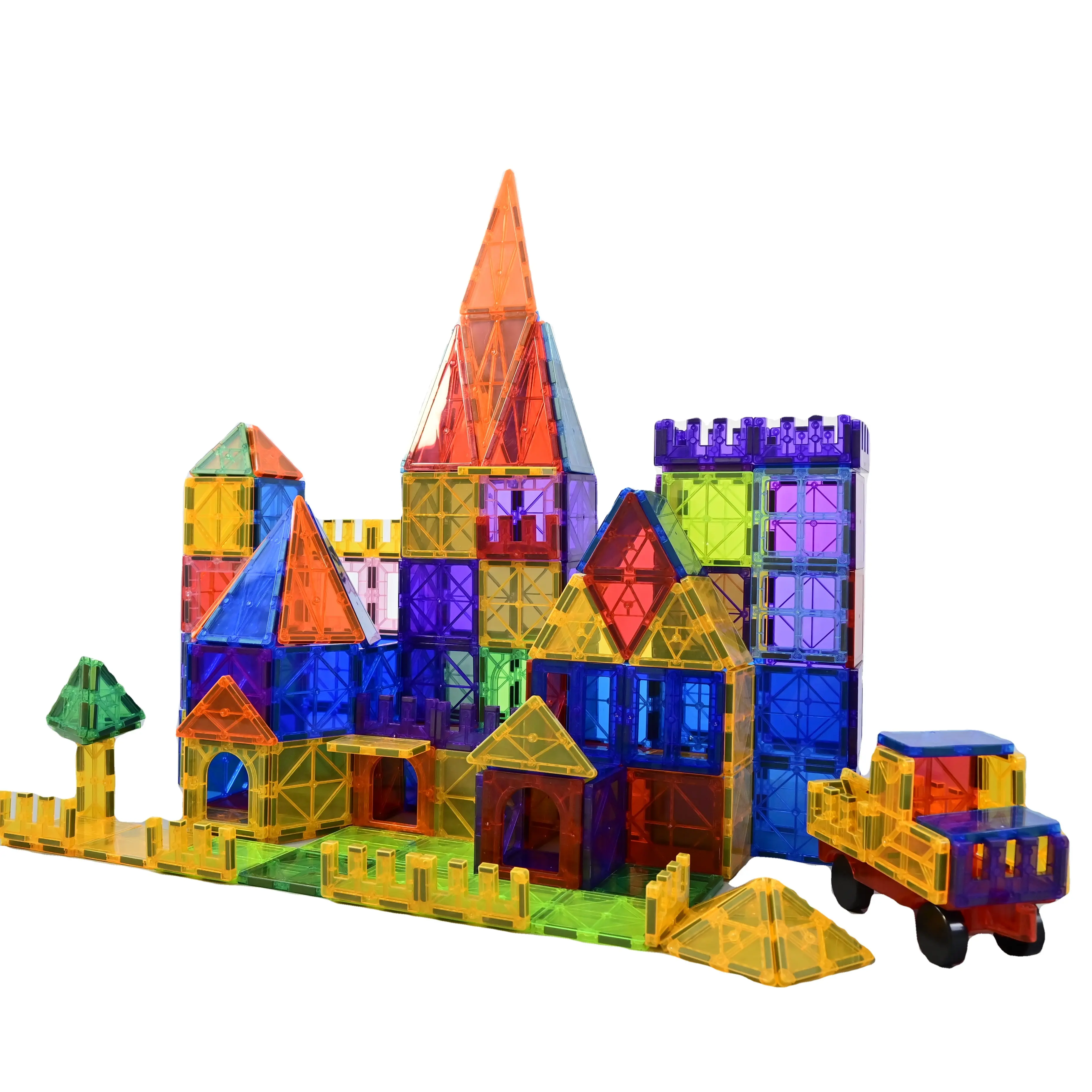 Magnetic Building Blocks 3D Construction Sets Kids Toys Educational 100 pcs Magnetic Tiles For Kids Learning