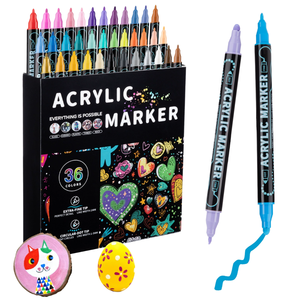 Ensemble de marqueurs <span class=keywords><strong>à</strong></span> double pointe pour artistes adultes, marqueurs <span class=keywords><strong>à</strong></span> alcool <span class=keywords><strong>à</strong></span> double embout, pinceau et biseau pour l'écriture, le coloriage et l'illustration sur papier - Product Image 1