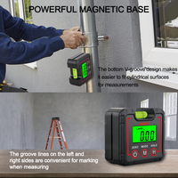 GVDA Jauge d'angle numérique magnétique industrielle DIY en ABS avec grand écran LCD, rapporteur électronique, horizontomètre, inclinomètre, règle d'angle