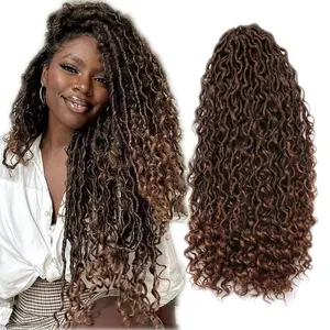 Hot Wholesalers Ombre Crochet Braid 24Inch River Locs 14 Inches Tangle Free Crochet Faux Locs Kinky Twist Crochet Hair Suppliers