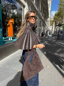 <span class=keywords><strong>Chaqueta</strong></span> Corta de PU sin Mangas con Doble Botonadura para <span class=keywords><strong>Mujer</strong></span>, Estilo Vintage, Nueva Moda - Product Image 2