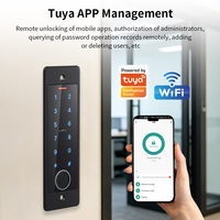 Serrure de porte intelligente Asia-Teco WiFi Tuya App avec clavier RFID intégré, étanche, en métal, contrôle d'accès