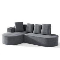 Canapé d'angle en velours côtelé en forme de L, compressé et emballé sous vide, mobilier de salon, canapé d'angle sans structure, réduction des frais de livraison
