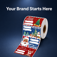 Autocollants personnalisés en papier couché pour Noël, autocollants adhésifs personnalisés imprimés pour les cadeaux de Noël, étiquettes d'emballage, décoration