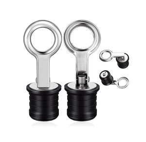 Marine Stainless Steel Snap Handle Drain Plug 1 Inch With Rubber O-Handle Twist-Turn Plugs Scupper <b>Yacht</b> Boat Hardware Snap Hand - Product Image 1