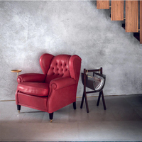 Fauteuil de loisir en cuir véritable de style américain classique traditionnel, villa vintage, canapé simple haut de gamme, fauteuil tigre