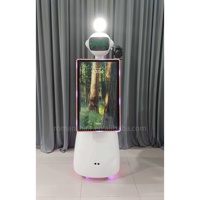 Romans Auto Magic Glambot Photomaton Robotique à Impression Instantanée avec Lumières LED Chasing, Alimentation USB, Contrôle Sans Fil, en Fibre de Verre pour Événements