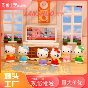 Figura de Resina de Hello Kitty, Miniatura 3D con Forma de Animal, Decoración para el Hogar, Manualidades de Plástico, Adorno de Escritorio, Llavero - Product Image 4