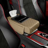 Accoudoir universel en cuir pour console centrale de voiture avec sac de rangement, coussin d'accoudoir et porte-gobelet, boîte à mouchoirs – Vente en gros