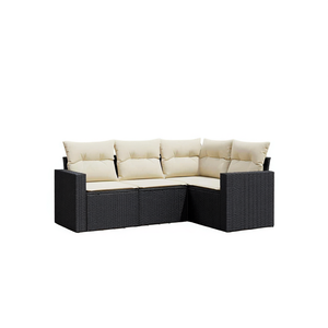 Cream White Garden <b>Sofa</b> Set <b>Rattan</b> Outdoor Furniture 4 Seater Contemporary Design - Product Image 1