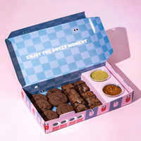 Boîte en papier pliable et recyclable pour poulet frit, biscuits, avec compartiment intérieur pour sauce et séparateur, personnalisable avec logo, pour traiteur