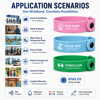 Bracelet NFC RFID en PVC personnalisé pour programme de fidélité de café, récompenses pour les membres, engagement client avec impression de logo