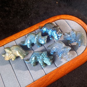 Naturale Labradorite pietra grezza intagliata blu unicorno dinosauro per la meditazione domestica ornamento <span class=keywords><strong>di</strong></span> cristallo decorativo - Product Image 5
