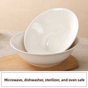 Bol à soupe en céramique <span class=keywords><strong>blanc</strong></span> pur, résistant au <span class=keywords><strong>micro</strong></span>-ondes, épaissi, anti-brûlure, design moderne et minimaliste, pour usage hôtelier <span class=keywords><strong>LG</strong></span> - Product Image 4