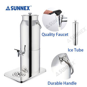 Sunnex Verona Series 5Ltr Stainless Steel Milk <b>Urns</b> Buffet Restaurant Cooling Beverage Dispenser Wholesale - Product Image 4