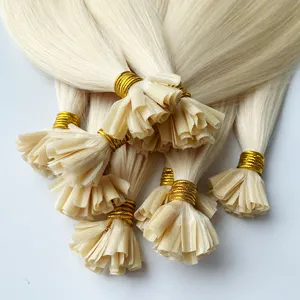 Pre-bonded Double Drawn Human Glue Hair Extensions Nail Tip Keratin tip K/U Tip